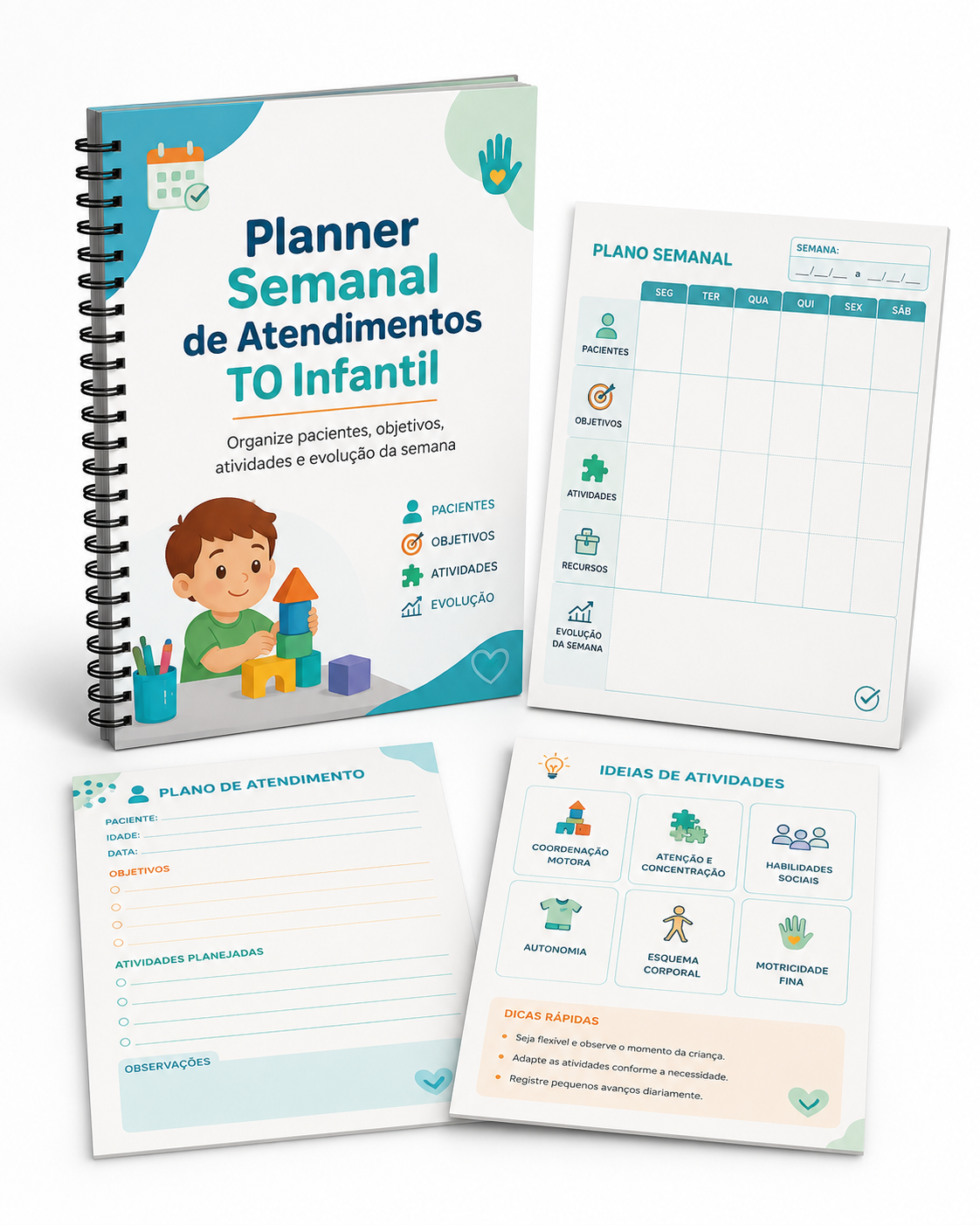 Planner Semanal de Atendimentos TO Infantil